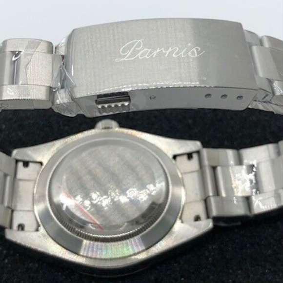 Parnis Black Dial Sapphire Crystal Green Mark Automatic 40mm Watch Brand New - Picture 4 of 9